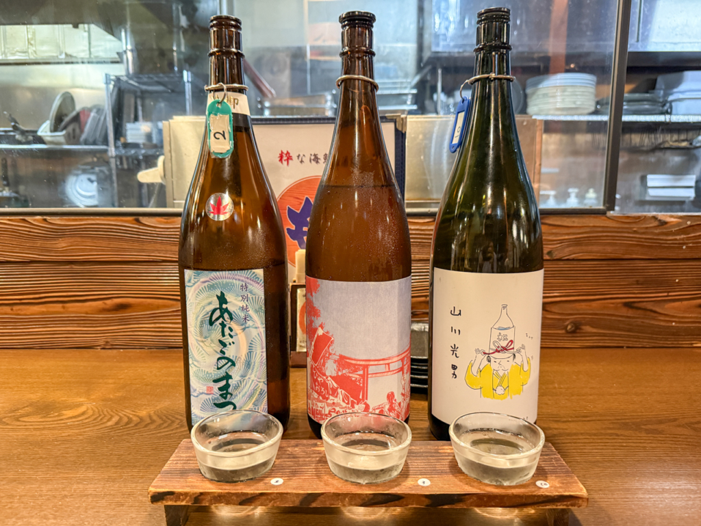 全国地酒3種飲み比べ　968円